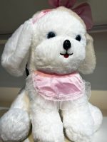 Adorable White Maltese Puppy Plush Toy – Soft Huggable Dog Stuffed Animal with Purple Bow - Image 3