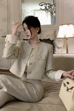 French Chic Suit for Women: High-End Jacket & Wide-Leg Trousers Set - Image 6
