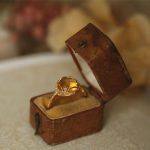 Yellow Crystal Glass Cabochon Ring – Silver Alloy Ring