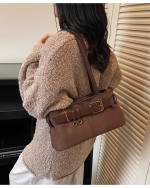 Large Capacity Retro Tote Shoulder Bag for Women – Vintage Handbag Underarm Work Commuter Bag - Image 13