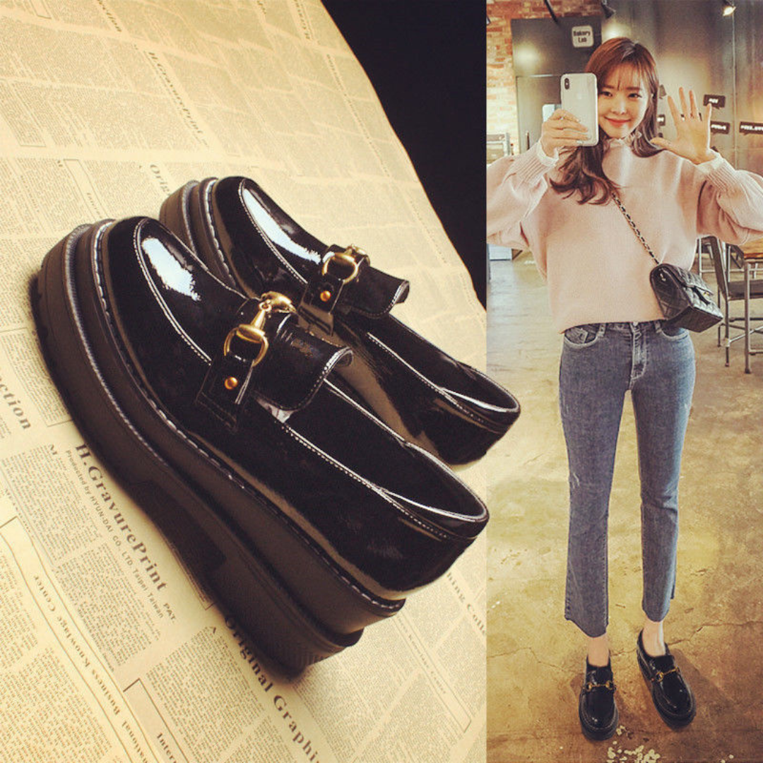 10_ff3e1290-7094-44a2-8f8e-11bae9ae0a79 British Style Wedge Loafers for Women - Platform Casual Slip-On Flats, Korean Fashion, Thick Sole - Image 1
