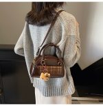 Vintage Plaid Toast Handbag Convertible Shoulder Crossbody Bag - Image 7