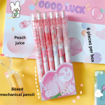 Automatic pencil box with peach dinosaur cartoon high-value movable pencils cute creative press pen - Image 11