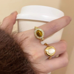 Tiger's Eye Adjustable Ring - Vintage Chinese Style Jewelry - Image 9