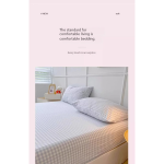 Washed Cotton Fitted Sheet – Simple Checkered & Solid Color Mattress Protector, Full Wrap Bed Sheet 3-Piece Set - Image 12