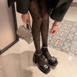 Women's thick-heeled bow-knot high heels with rhinestone square buckle, square-toe Mary Jane shoes - Image 3