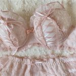 Lolita Ball Innocence Soufflé Japanese Sweet Girl Lace Wireless Underwear Bra Set - Image 3