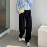 Korean Wide-leg drapey trousers, high-waisted, versatile loose, casual suit formal trousers - Image 6