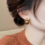 Retro Maillard style unique tiger eye stone earrings for women light luxury versatile high-end earrings - Image 6
