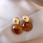 Retro Maillard style unique tiger eye stone earrings for women light luxury versatile high-end earrings - Image 2
