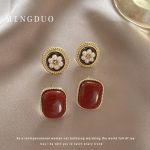 Retro Red Baroque Pearl Simple and High-end  Earrings for Women - Image 10