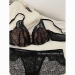 European Sexy Strappy Beautiful Back Thin Padded Bra Set  Lace-Up Underwear for Women - Image 9