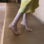 Silver Rhinestone Open Toe Snake Wrap Strap One-Buckle Stiletto High Heels - Image 3