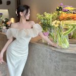 French elegant off-shoulder slim-fitting hip high-end seaside vacation dress - Image 7