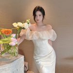French elegant off-shoulder slim-fitting hip high-end seaside vacation dress - Image 9