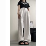 Gray green retro pleated casual suit pants loose design high waist straight wide leg trousers - Image 4