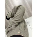 Gray green retro pleated casual suit pants loose design high waist straight wide leg trousers - Image 8