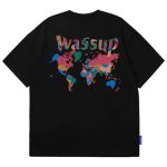 Summer WASSUP casual short-sleeved T-shirt loose pure cotton heavy off-shoulder tops - Image 2
