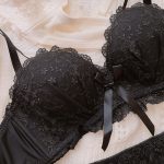Japanese sweet cream embroidered lace underwear push-up no wire bra set - Image 6