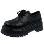 Thick-soled Martin black leather shoes retro British style jk platform lace-up Mary Jane shoes - Image 10