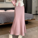 Chic French Fishtail Skirt: Acetate Satin Elegance - Image 8