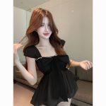 Lust style camisole outer wear diamond bow top chic short top - Image 3