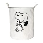 Classic Style Laundry Basket with Snoopy Design, Cotton Linen Canvas Fabric Storage Hamper for Various Rooms, Durable Organizer with Multiple Components - Image 3
