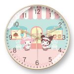 Cute Kuromi wall clock, cartoon design for children's room, small fresh style, adorable bedroom clock for students and study, quartz clock. - Image 4