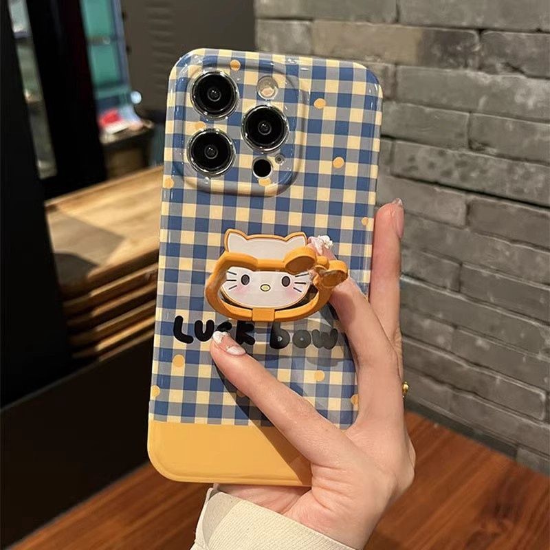 13373116541870884 Shockproof Soft Cover with Cute Kitty Stand iPhone Case - Image 1