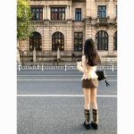 French Lace Patchwork Knit Top - Elegant Slim-Fit Sweater - Image 3
