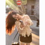French Lace Patchwork Knit Top - Elegant Slim-Fit Sweater - Image 4
