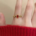 Matte Gold Enamel Ring - Retro Chinese Style Statement Jewelry - Image 8