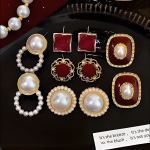 Pearl Stud Earrings Set - Unique Lightweight Luxury Design - Image 2