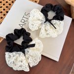 Sweet Lace Bow Hair Tie – Vintage Embroidered Korean Style - Image 4