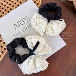 Sweet Lace Bow Hair Tie – Vintage Embroidered Korean Style - Image 9