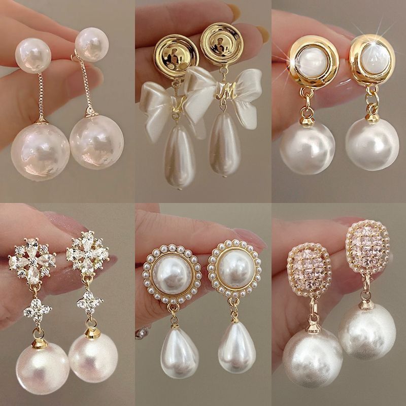 13378376280265161 Vintage French Tassel Pearl Earrings – Light Luxury Statement Jewelry - Image 1