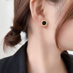 Titanium Steel Roman Numeral Stud Earrings – Niche Luxury Design, High-End Fashion Earrings - Image 5