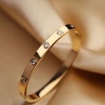 Titanium Steel Non-Fading Rhinestone Bracelet for Women – Rose Gold Oval Design, Trendy Ins Accessory