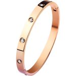 Titanium Steel Non-Fading Rhinestone Bracelet for Women – Rose Gold Oval Design, Trendy Ins Accessory - Image 4