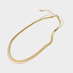 Double Layered Snake Chain Necklace for Women – High-End Gold Titanium Steel Vintage Clavicle Choker - Image 8