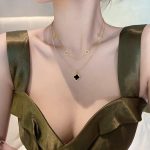 Double-Layer Four-Leaf Clover Necklace –  Titanium Steel Luxury Chain - Image 6