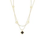 Double-Layer Four-Leaf Clover Necklace –  Titanium Steel Luxury Chain - Image 3