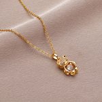 Zircon Bear Titanium Steel Necklace –  Luxury Clavicle Chain - Image 2