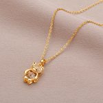 Zircon Bear Titanium Steel Necklace –  Luxury Clavicle Chain