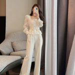 Elegant Tie-Waist Professional Suit – High-Waisted Light Luxury Set - Image 4
