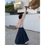 Korean Lace Ruffle Top - Sweet White Long-Sleeve Shirt - Image 3