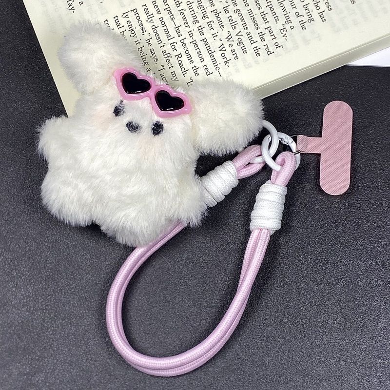 13387372606705820 Cute Westie Plush Wrist Strap – Short Cartoon Phone & Earphone Charm - Image 1