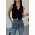 NEVA HU Waistcoat– Stylish Loose-Fit Sleeveless Layer Blazer Vest - Image 9