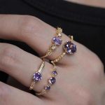 French Retro Purple Open Ring – Sparkling Vintage-Inspired Statement Ring for Women - Image 9