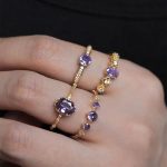 French Retro Purple Open Ring – Sparkling Vintage-Inspired Statement Ring for Women - Image 8